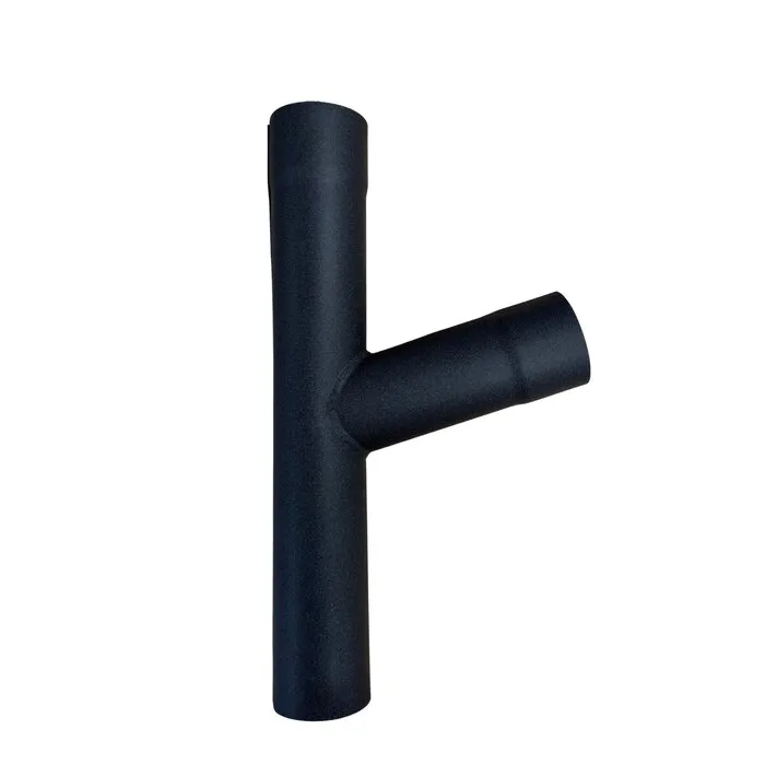 Prefa T-stuk 80 mm zijaansluiting 80 mm - Ral-9005 zwart