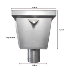 Kallos Aluminium vergaarbak Junior 80 mm P.10 zwart (Prefa / Kallos)
