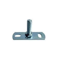 Gegalvaniseerde montageplaat M10 t.b.v. scharnierpijpbeugel inclusief draadeind M10x40 mm