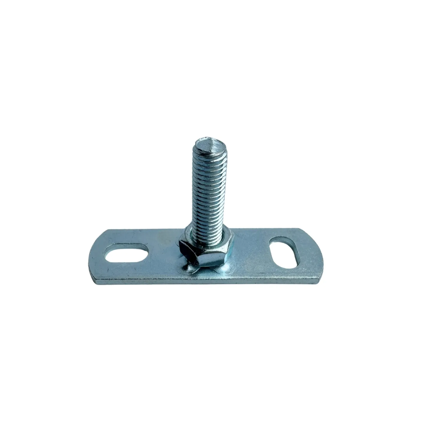Gegalvaniseerde montageplaat M10 t.b.v. scharnierpijpbeugel inclusief draadeind M10x40 mm