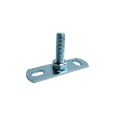 Gegalvaniseerde montageplaat M10 t.b.v. scharnierpijpbeugel inclusief draadeind M10x40 mm
