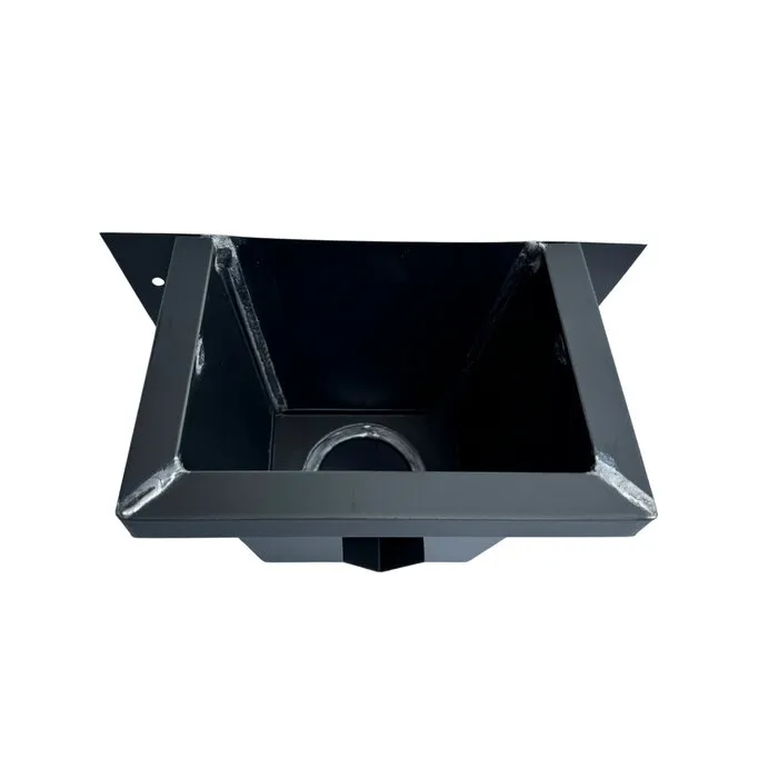 Nedzink Vergaarbak zink 80 mm model vierkant - Noir antraciet/zwart