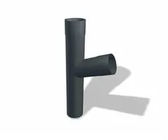 Prefa T-stuk 80 mm zijaansluiting 80 mm - P.10 antraciet