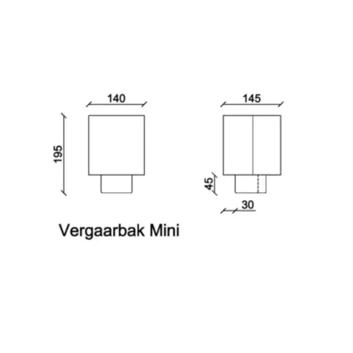 Kallos Aluminium vergaarbak Mini 80 mm P.10 antraciet (Prefa)