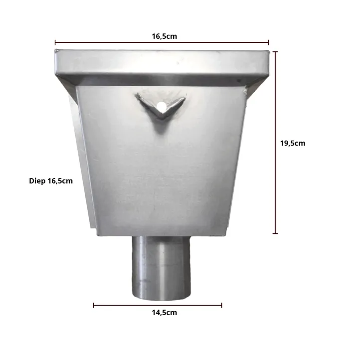 Kallos Aluminium vergaarbak Junior 80 mm P.10 antraciet (Prefa)