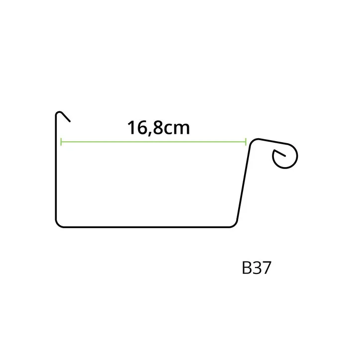 Nedzink Zinken bakgoot B37 - 2 meter (NedZink 0,8 mm)