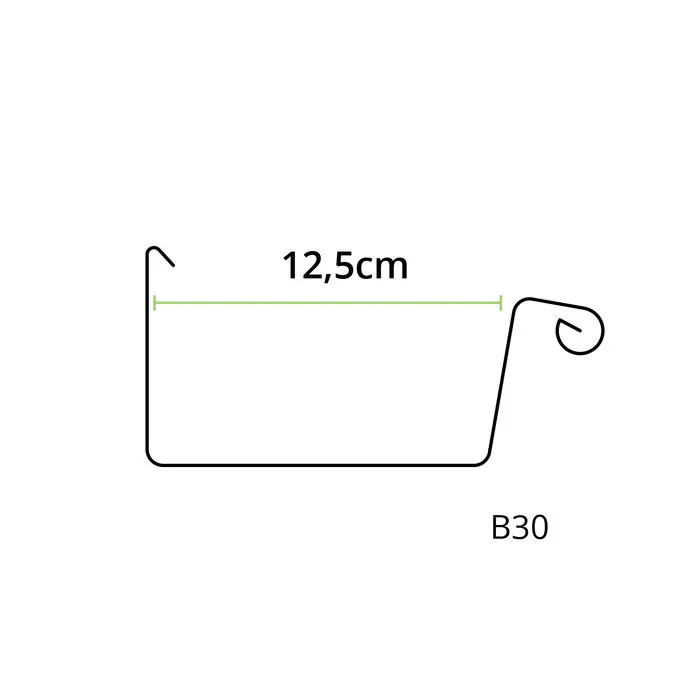 Nedzink Zinken bakgoot B30 - 2 meter (NedZink 0,8 mm)