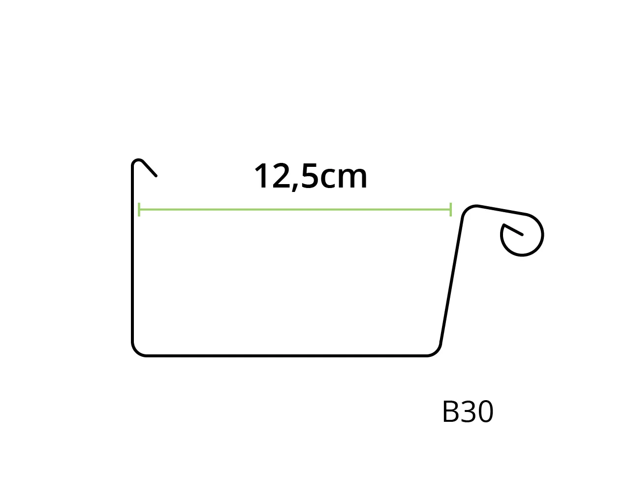 Nedzink Zinken bakgoot B30 - 1 meter (NedZink 0,8 mm)