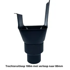 Prefa Aluminium trechteruitloop bakgoot B333 t.b.v. 100 mm regenpijp P.10 zwart (Prefa)