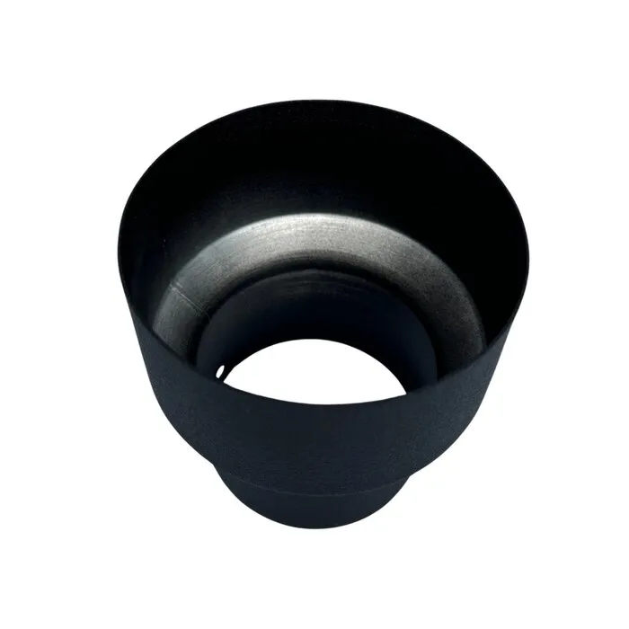 Prefa Verloop t.b.v. trechtuitloop 100mm naar 80mm regenpijp - zwart