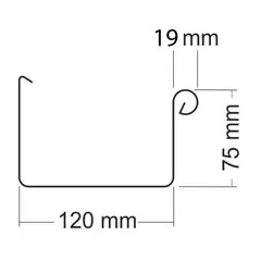Prefa Aluminium dakgoot P.10 zwart - bakgoot B333 - 3 meter (Prefa P.10, 0,7 mm)
