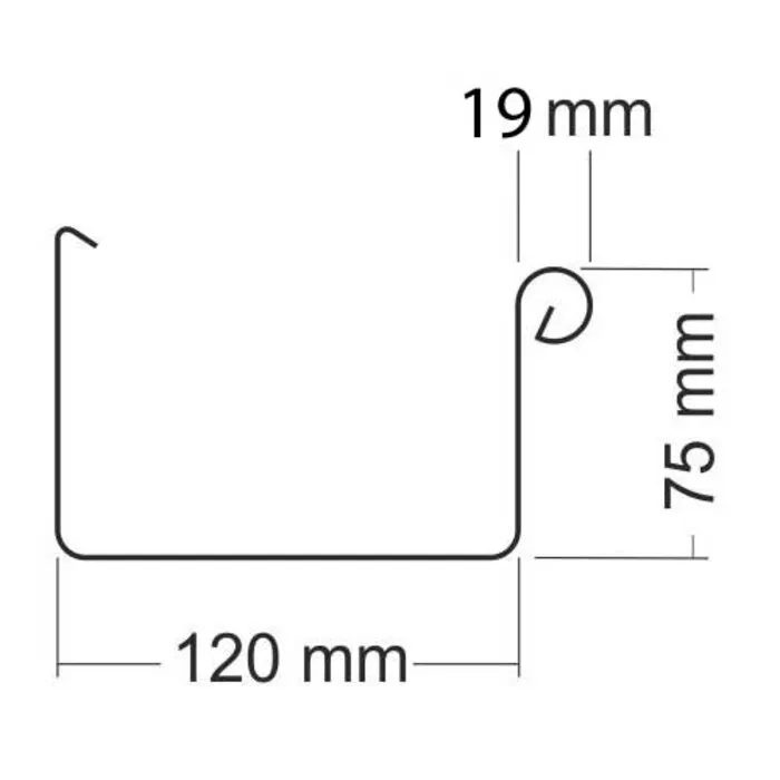 Prefa Aluminium dakgoot zwart - bakgoot B333 - 3 meter (Prefa P.10, 0,7 mm)