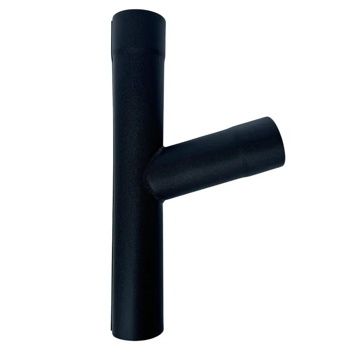 Prefa T-stuk 80 mm zijaansluiting 80 mm - Ral-9005 zwart