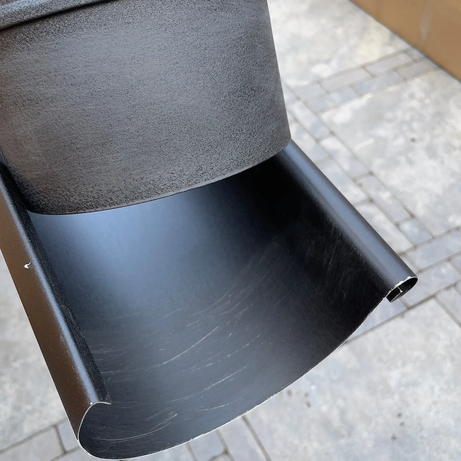 Prefa Aluminium kopschot bolvormig M333 mat antraciet - links/rechts te monteren (Prefa)