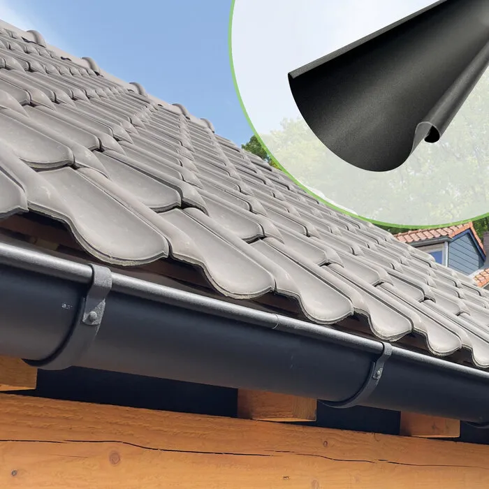 Prefa Aluminium dakgoot zwart - mastgoot M333 - 3 meter (Prefa P.10)