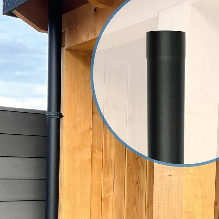 Prefa Aluminium regenpijp 80 mm P.10 zwart - 1 meter (Prefa P.10, 0,7 mm)