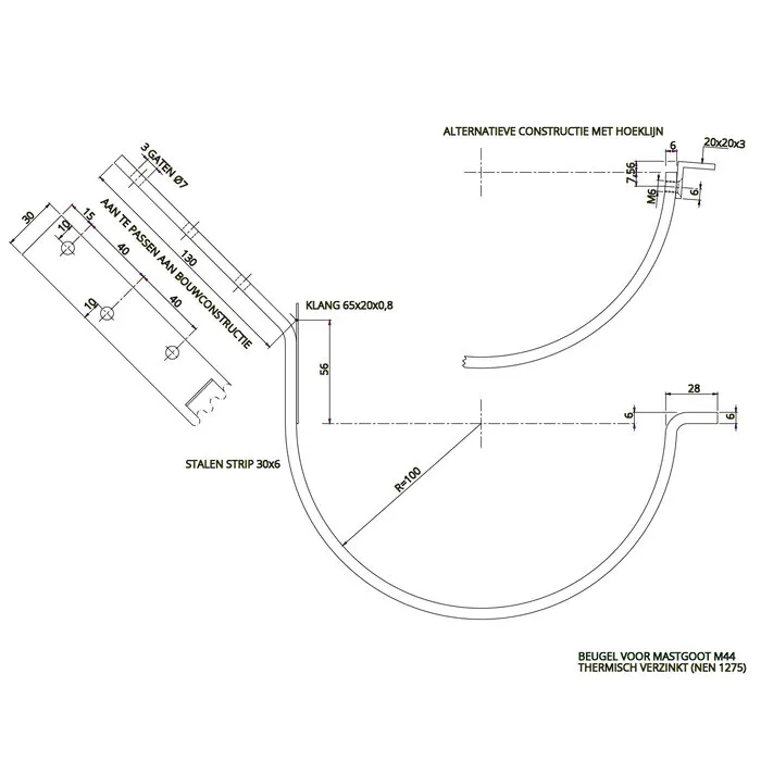 45 graden beugel M44