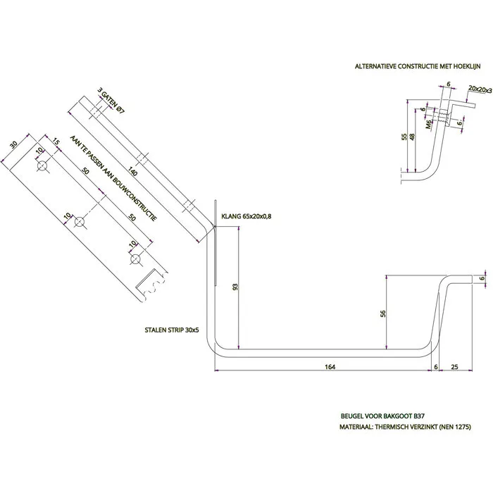 45 graden beugel B37