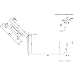 Nedzink Gegalvaniseerde 45 graden beugel bakgoot B44 - 5 mm dik, lip/klang (NedZink)