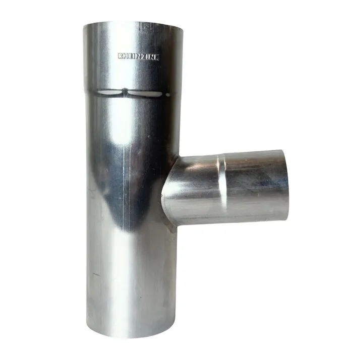 Rheinzink Regenpijp T-stuk zink 80 mm naar 60 mm 85/90gr