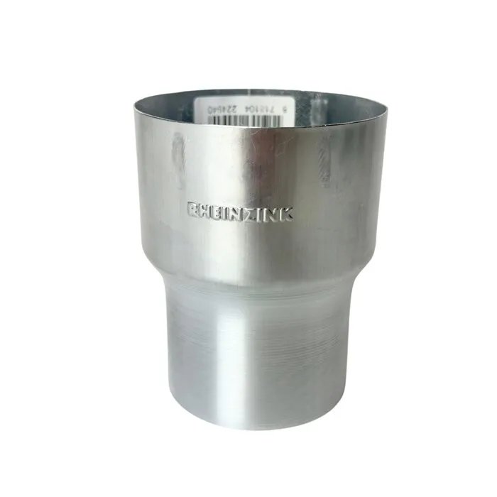 Regenpijp verloopstuk rond 80 mm naar 70mm. zink