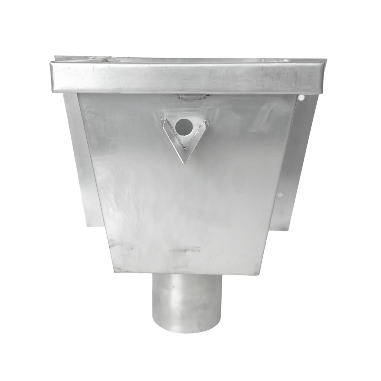 Zinken vergaarbak 60 mm - model Junior (NedZink, voor plat dak zijuitloop)