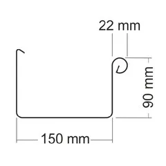 Prefa Aluminium dakgoot P.10 zwart - bakgoot B400 - 3 meter (Prefa P.10, 0,7 mm)