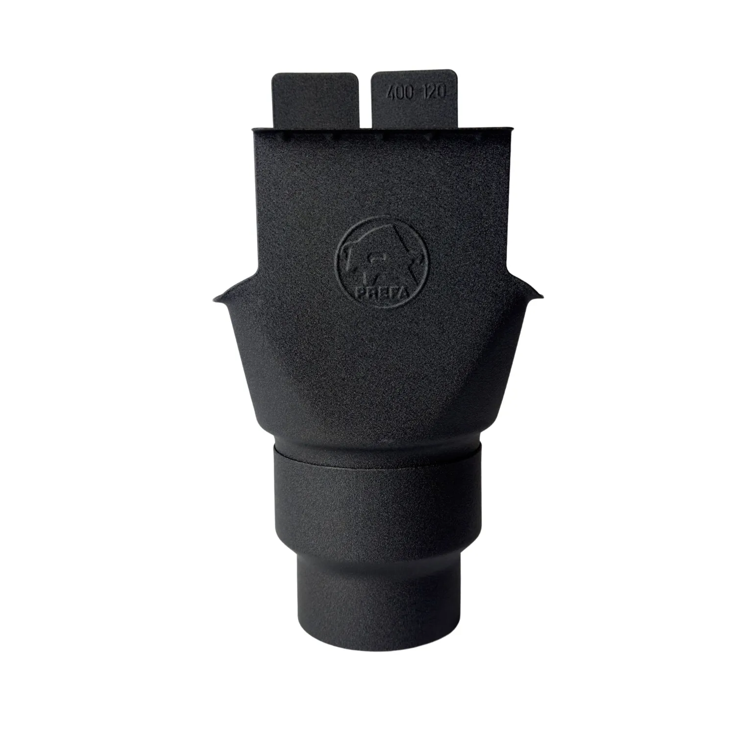 Prefa Aluminium trechteruitloop bakgoot B400 120 mm met verloop naar 100 mm P.10 zwart (Prefa)