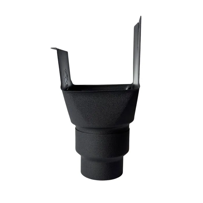 Prefa Trechteruitloop B400 120mm + verloop 100mm in zwart