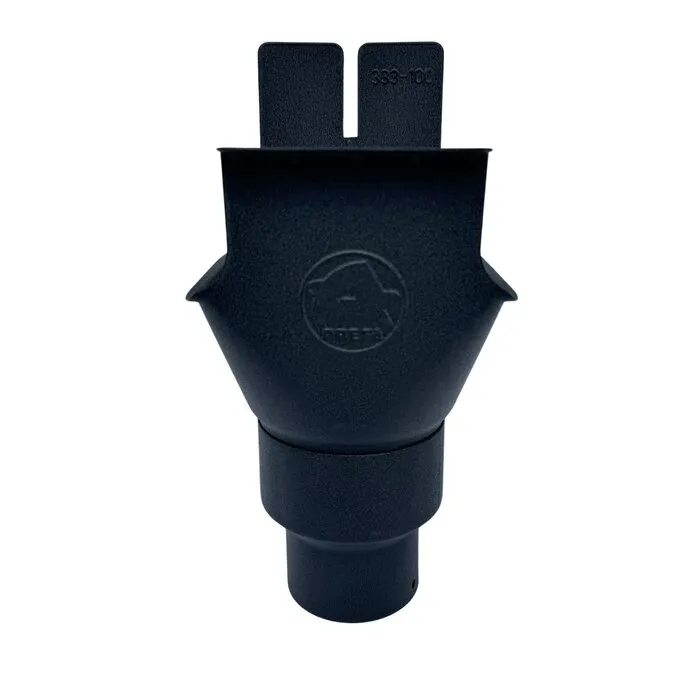 Prefa Trechteruitloop B333 100mm + verloop 80mm zwart