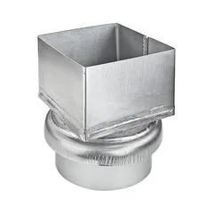 Grömo Zinken verloop 80x80 mm vierkant naar 100 mm rond (Grömo)