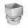 Zinken verloop 80x80 mm vierkant naar 100 mm rond (Grömo)