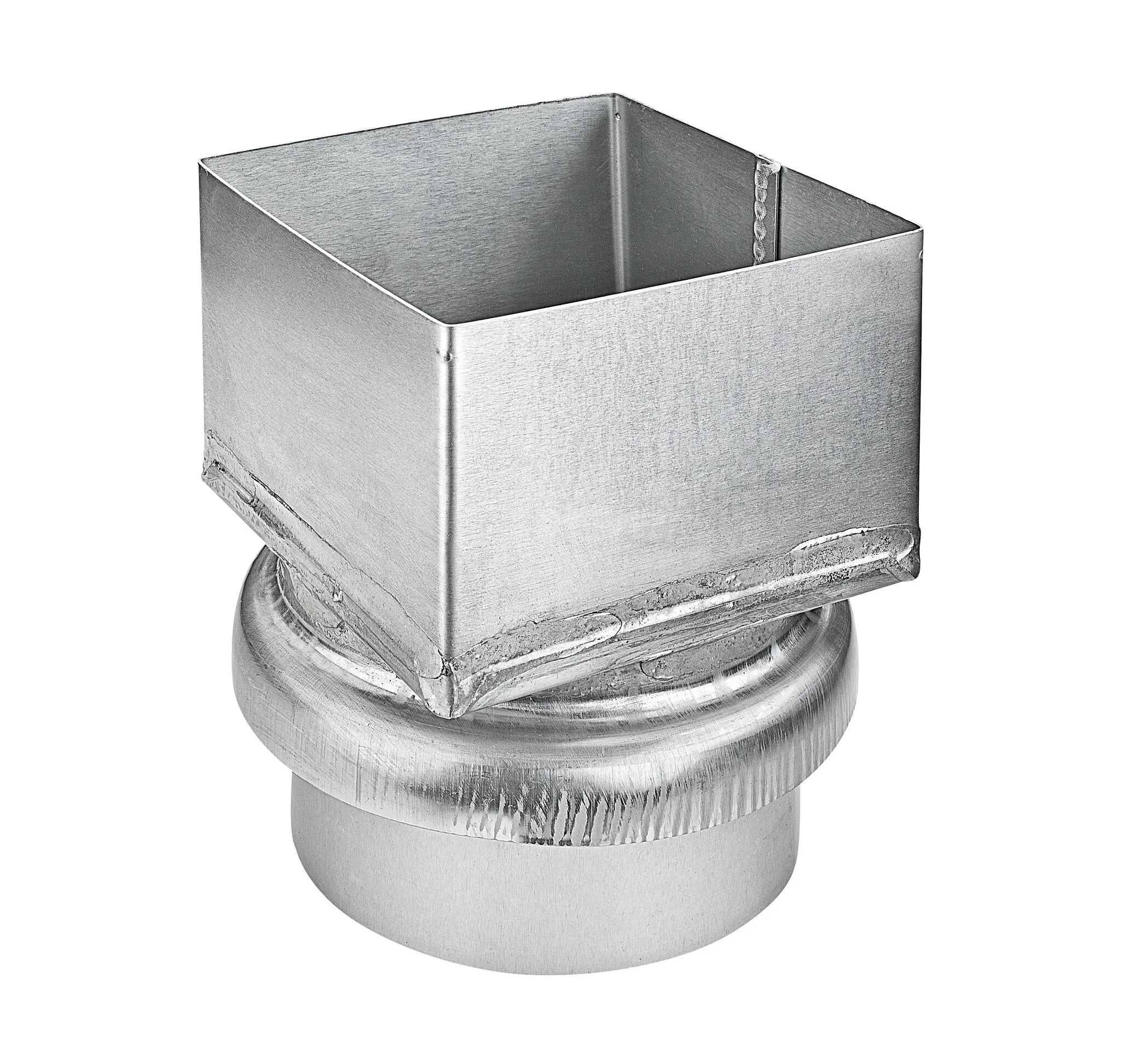 Gromo Zinken verloop 80x80 mm vierkant naar 100 mm rond (Grömo)