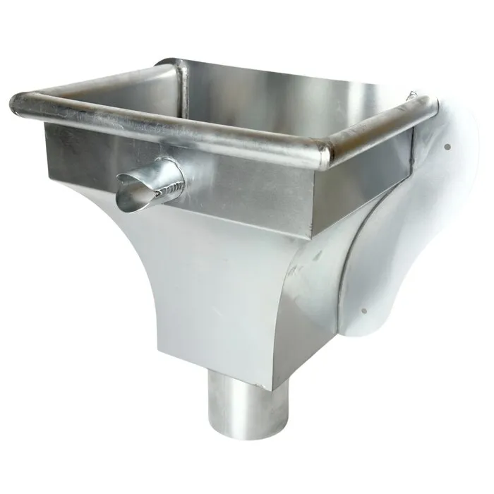 Vergaarbak zink 80 mm rond KS met sierplaat