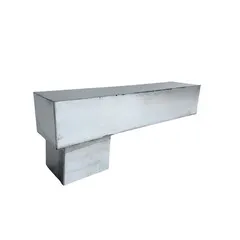 Nedzink Zinken stadsuitloop 60x100 mm naar passend in 80x80 mm vierkant (NedZink)