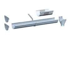 Gromo Complete zinken dakgoot set M333 - NedZink, zonder solderen, keuze 3 t/m 15 meter (incl. beugels, kopschotten, trechteruitloop en zinklijm)