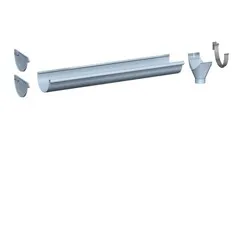 Gromo Complete zinken dakgoot set M333 - NedZink, zonder solderen, keuze 3 t/m 15 meter (incl. beugels, kopschotten, trechteruitloop en zinklijm)