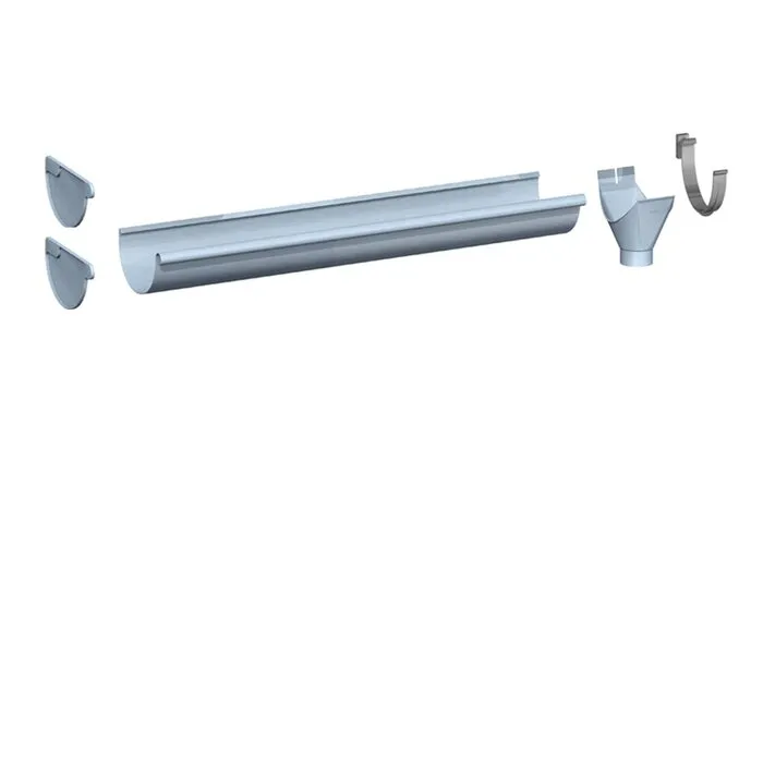 Nedzink Complete zinken dakgoot set M333 - NedZink, zonder solderen, keuze 3 t/m 15 meter (incl. beugels, kopschotten, trechteruitloop en zinklijm)