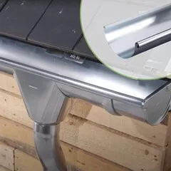Gromo Complete zinken dakgoot set M333 - NedZink, zonder solderen, keuze 3 t/m 15 meter (incl. beugels, kopschotten, trechteruitloop en zinklijm)