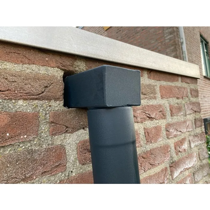 Prefa Aluminium stadsuitloop P.10 antraciet - 60x100 mm naar 80 mm (Prefa)