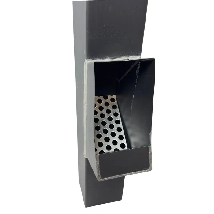 Nedzink Bladafscheider zink 80x80mm vierkant - Noir