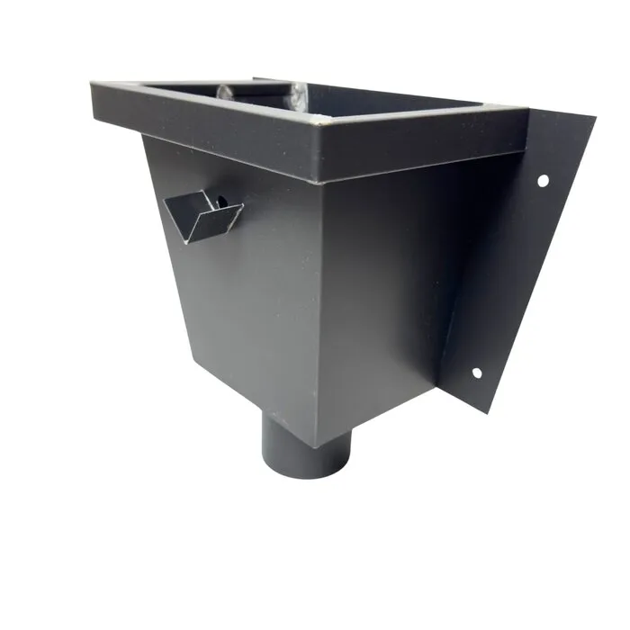 Nedzink Vergaarbak zink 80 mm model vierkant - Noir antraciet/zwart