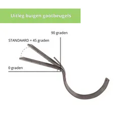 Rheinzink Gootbeugel 90 graden gegalv. M280 - 30x5 mm rechte staart