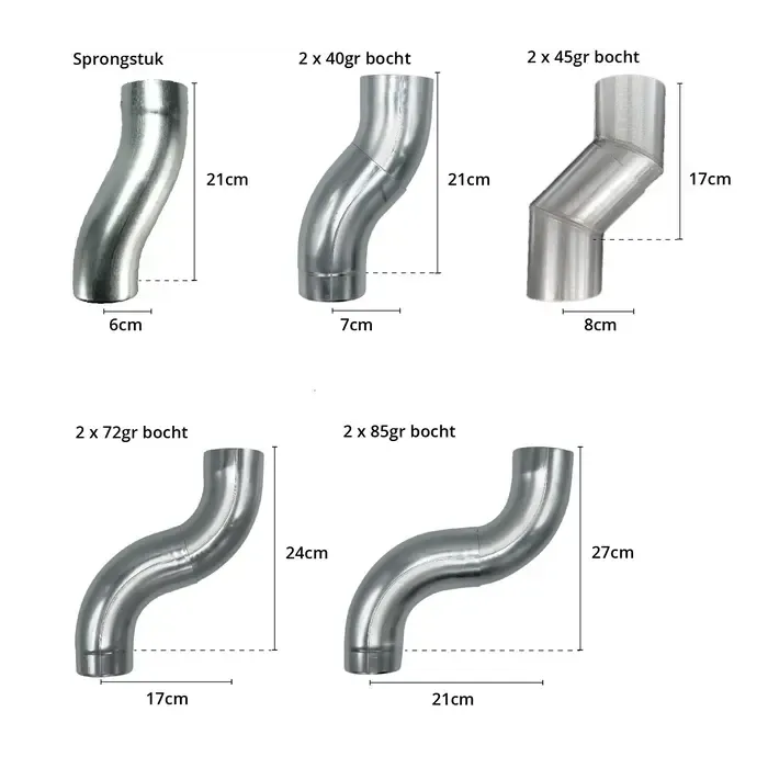 Gromo Zinken sprongstuk 80 mm met sprong 60 mm (Grömo)