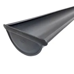 Prefa Aluminium dakgoot P.10 zwart - mastgoot M333 - 3 meter met kopschot links (Prefa P.10)