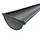 Aluminium dakgoot P.10 zwart - mastgoot M333 - 3 meter met kopschot links (Prefa P.10)