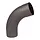 Zinken bocht 80 mm rond 72 graden grijs Nova (NedZink)