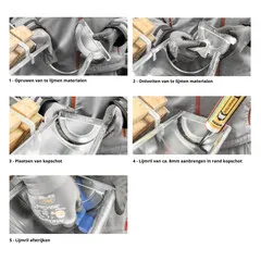 Grömo Aluminium kopschot M400 rechts zwart - t.b.v. lijmen