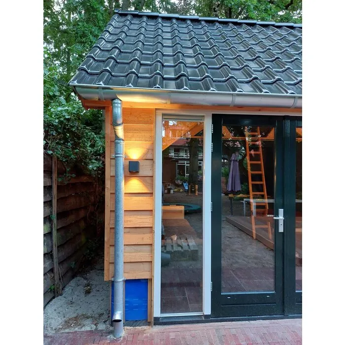 LORO-X Stalen regenpijp bladscheider (ondereind) 80mm L=500mm lang - Loromeij (excl. rubber)