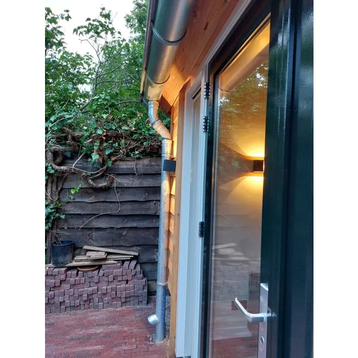 LORO-X Stalen regenpijp bladscheider (ondereind) 80mm L=500mm lang - Loromeij (excl. rubber)